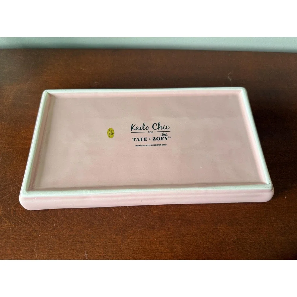 Ombré Sunset Trinket Tray: 9x5 inch Decorative Tray